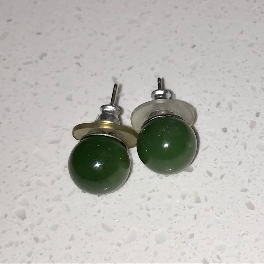 Jade stud earrings